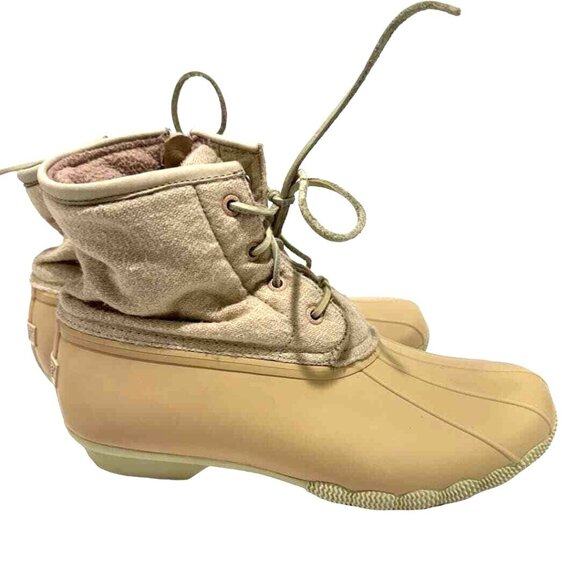 Sperry Pink Womens Duck Boots Rain STS82038 Shoes Size 10 Wool Lined Waterproof - Picture 3 of 11